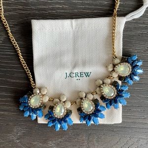 J. Crew Blue and Navy Statement Necklace w/Bag